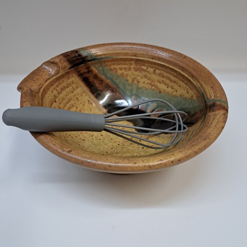 #251219 Mixing Bowl with Spout & Whisk $18 at Hunter Wolff Gallery